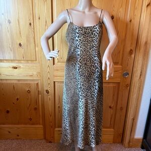 Vintage Y2K Joseph Ribkoff Womens Leopard Animal Print Slip Dress Size 8